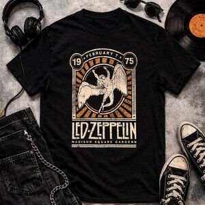 Led Zeppelin 1975 Madison Square Garden Concert Tee | Vintage Rock Band Shirt